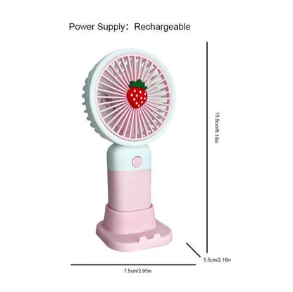 Rechargeable Cute Hand Fan with Phone Holder