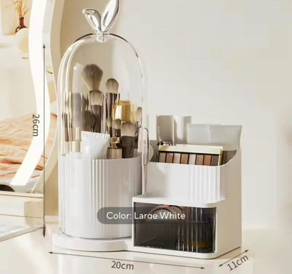 Rotating Brush Holder with Drawer Organizer