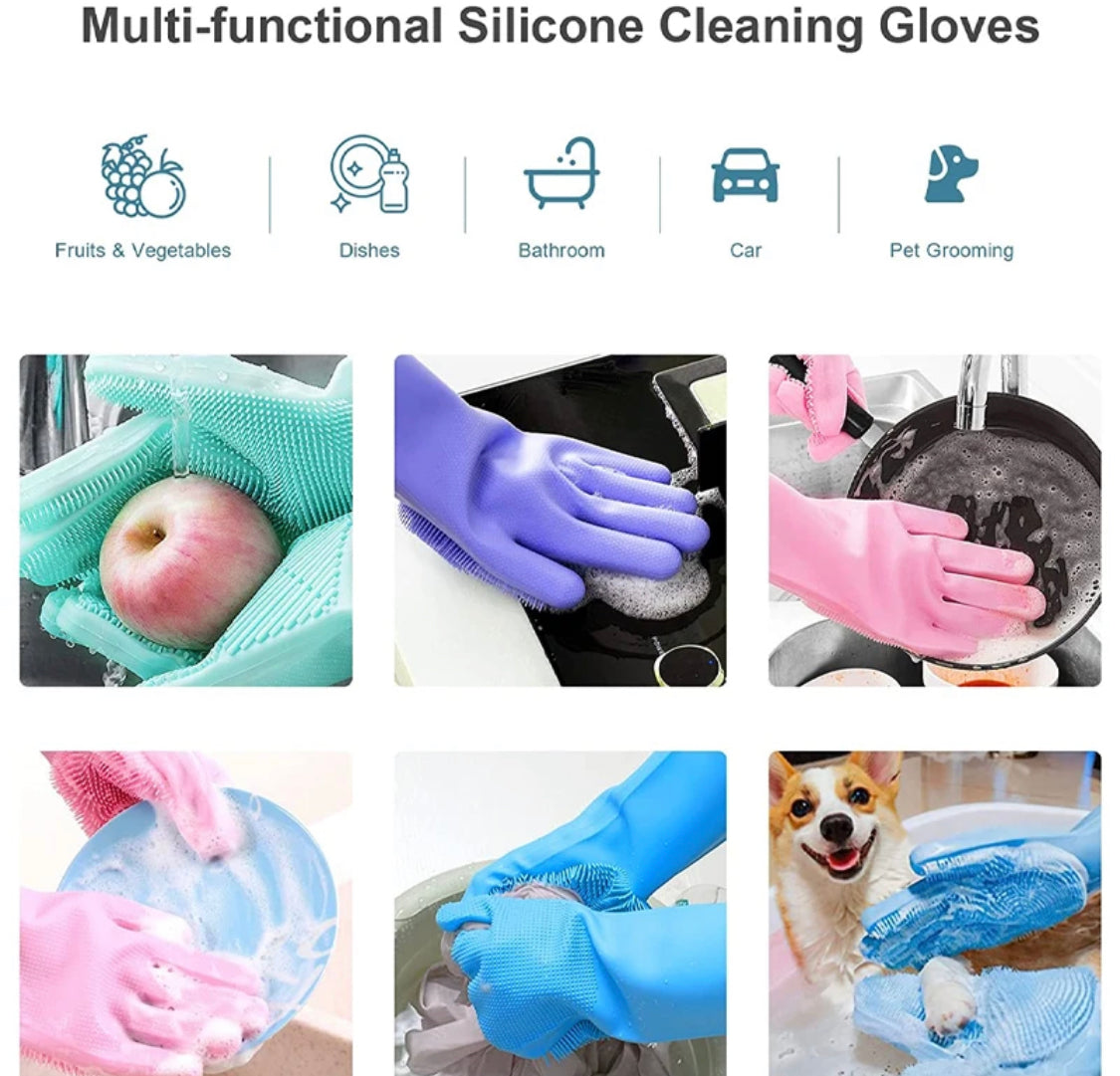 Pair Of 2 Silicone Washing Gloves