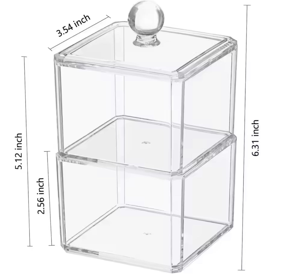 2 Layer Acrylic Cotton Buds Holder
