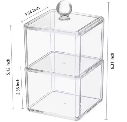 2 Layer Acrylic Cotton Buds Holder