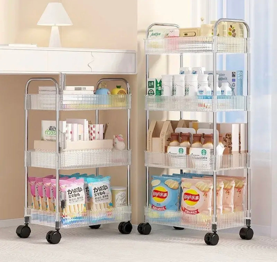 3/4 Layer Acrylic Trolley Storage Shelves trolley