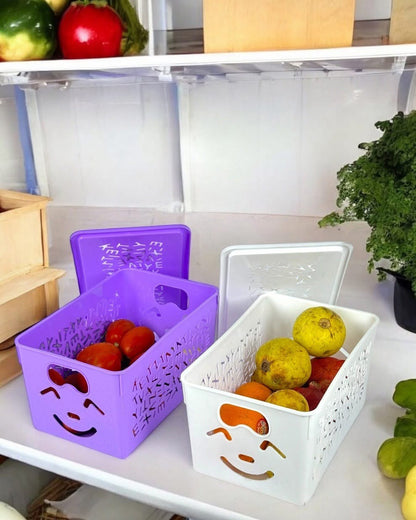 3 Pcs Smiley Storage Basket with Lids