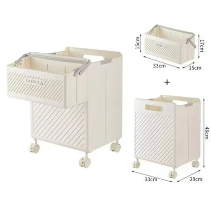 Foldable Laundry Storage Basket with Wheels
