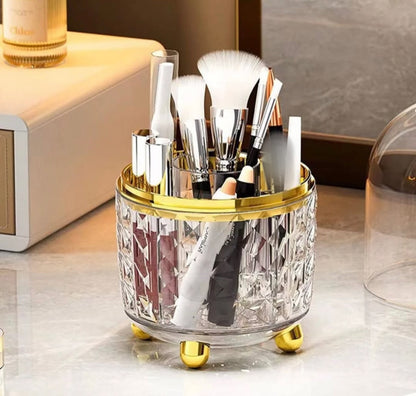 Rotating Makeup Brush Holder with Lid