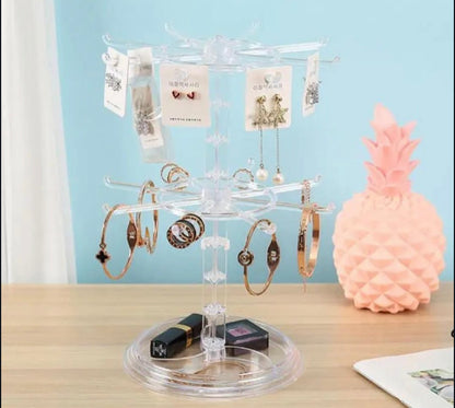Multi-Layer Rotating Earrings Organizer