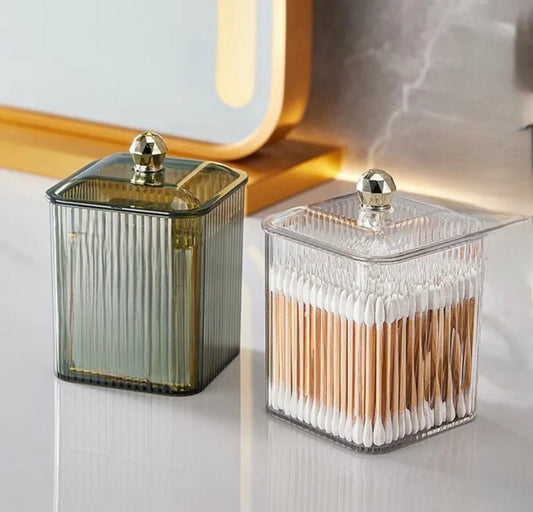 2 Pcs Acrylic Cotton Holder Organizers