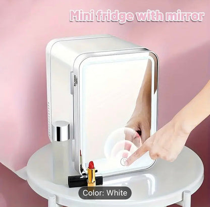 4L Makeup Fridge with 3 Colours Light with Mirror