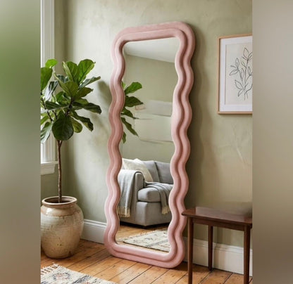 Wavy Shape Full Length Standing Mirror (65x24) inch