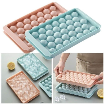 Round Ice Cubes Tray with Lid