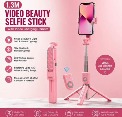 3 in 1 Foldable Tripod Stand with Remote