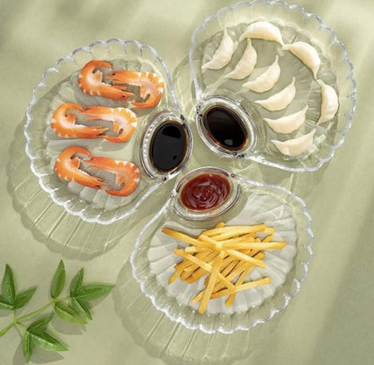 Shell Snack Plate with Sauce Portion