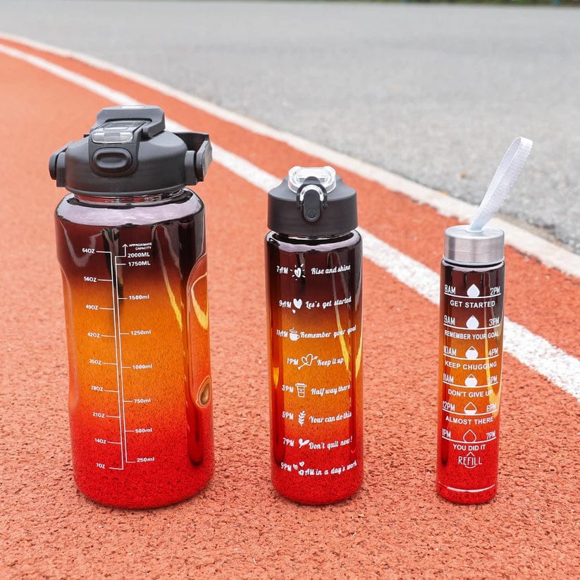 Multipurpose 3 Pcs Metallic Water Bottle set