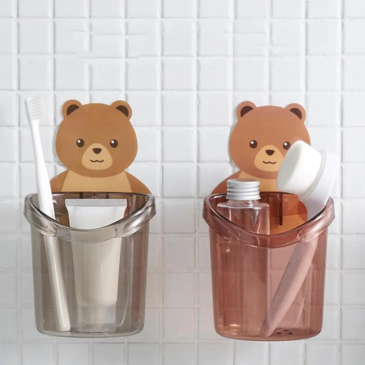 Wall-Mounted Bear Toothbrush Holder