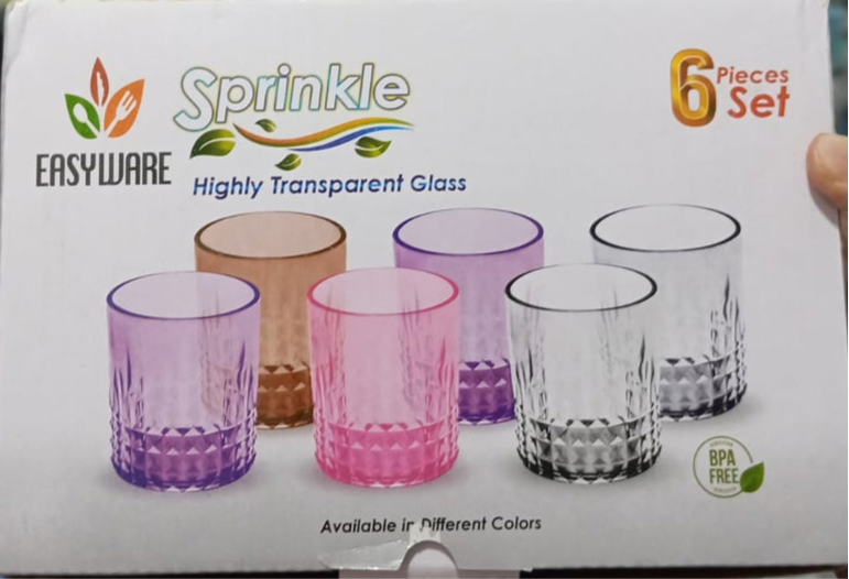 6 Pcs Acrylic Glasses Set