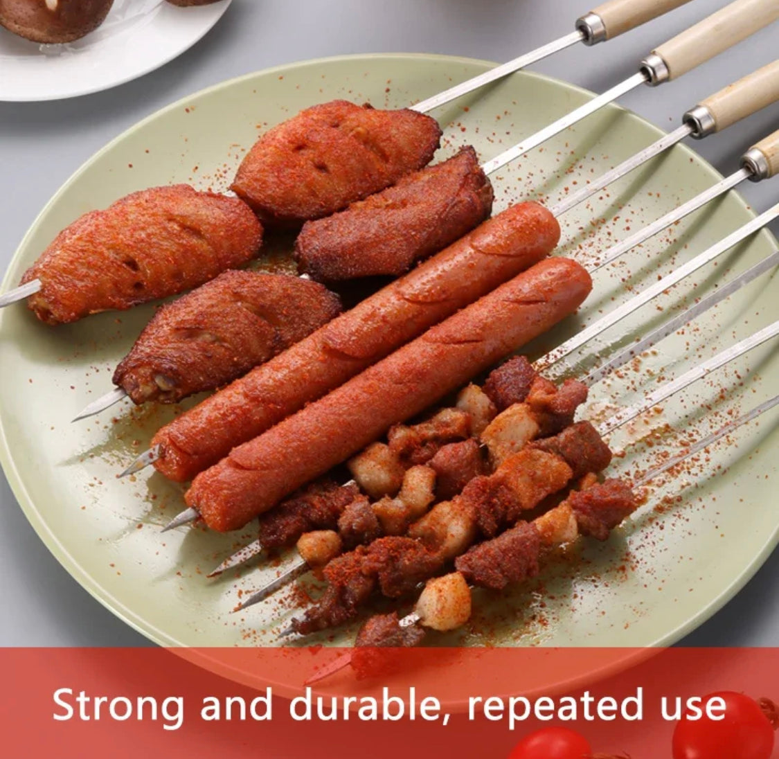 6 Pcs Barbecue Skewers Wooden Bbq Sticks