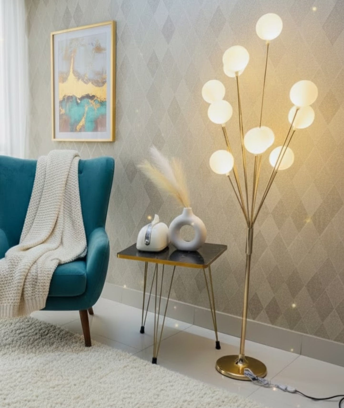 5ft Led Ball Corner Floor Lamp