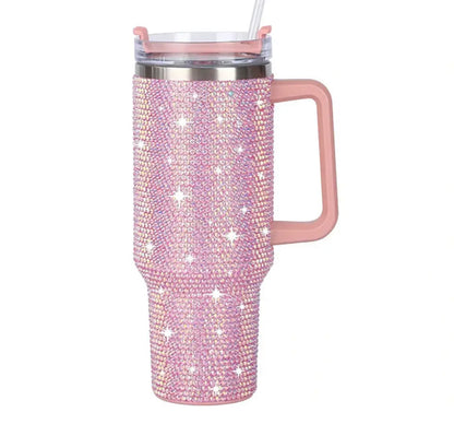 40oz Rhinestone Tumbler with Lid and Straw