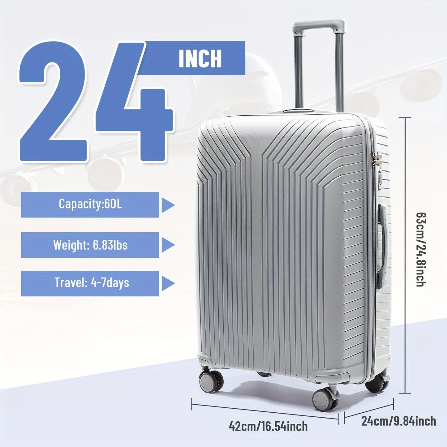 28 Inch 4 Wheel Luggage Bag with Lock System