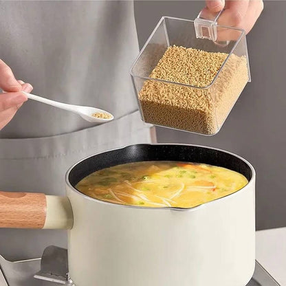 Wall-Mounted 3 Grids Spice Rack with Spoons