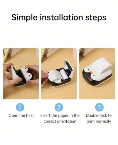 Penguin Portable Rechargeable Printer Including a Roll of Thermal Paper