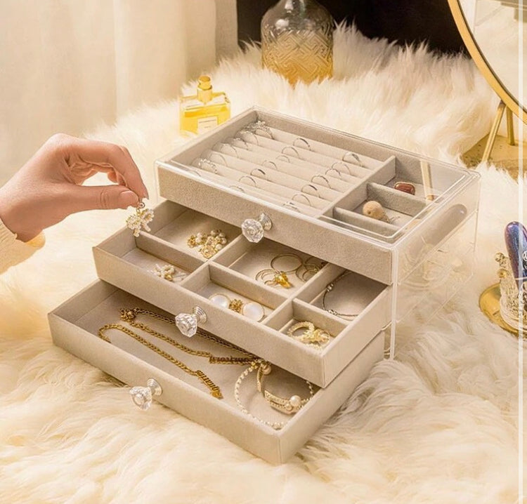 Large Capacity Acrylic 3 Layer Jewellery Organizer