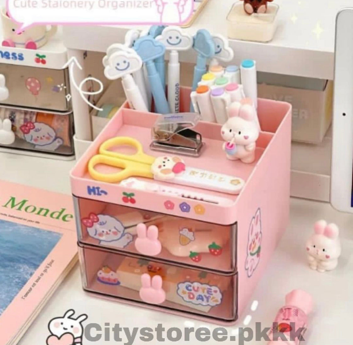 Cute Stationary Organizer with Drawers