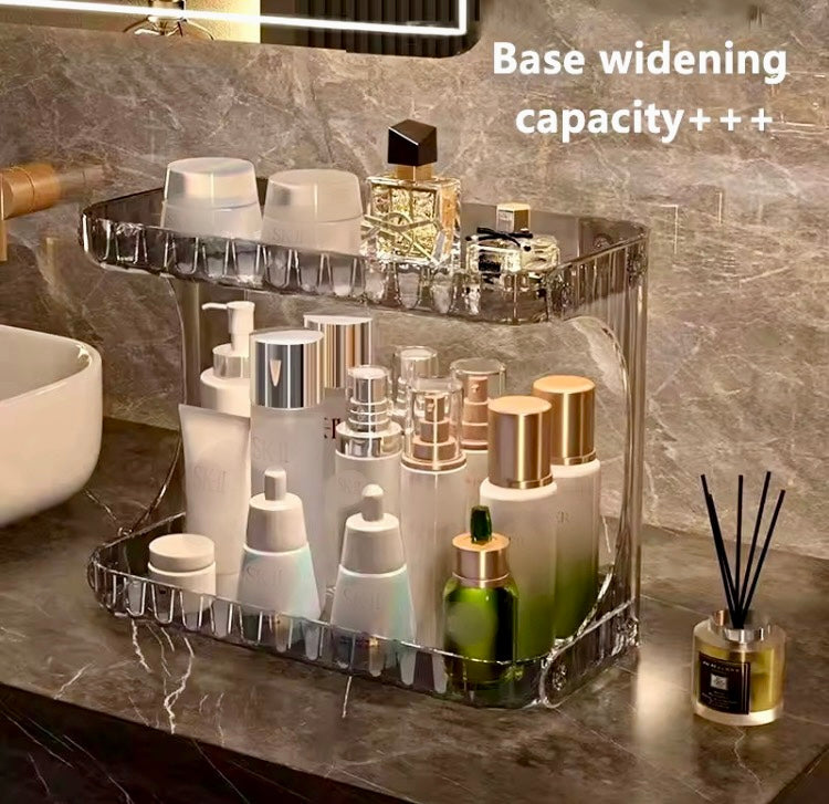 2 Tier Acrylic Makeup Organizer Shelf Rack