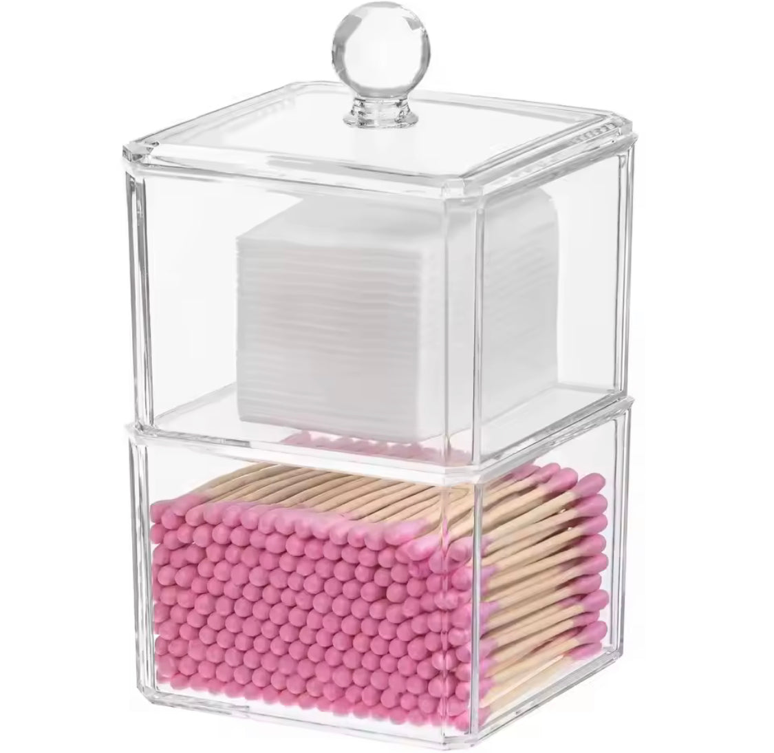2 Layer Acrylic Cotton Buds Holder