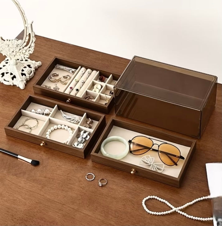 3 layer Wooden Jewellery Box with Drawers