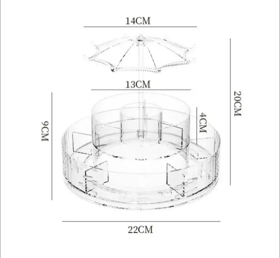 360 Rotating Umbrella Cosmetic Makeup Organizer