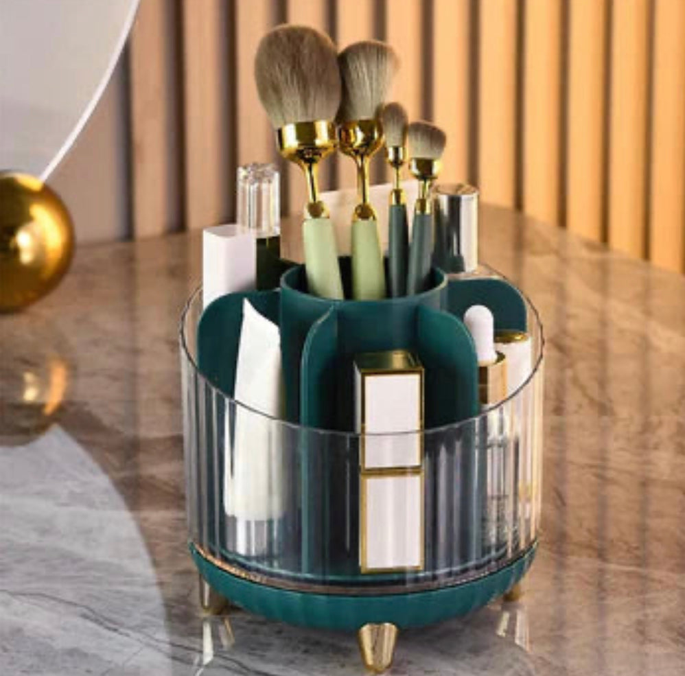 Transparent Rotating Makeup Brushes Holder Storage Organizer