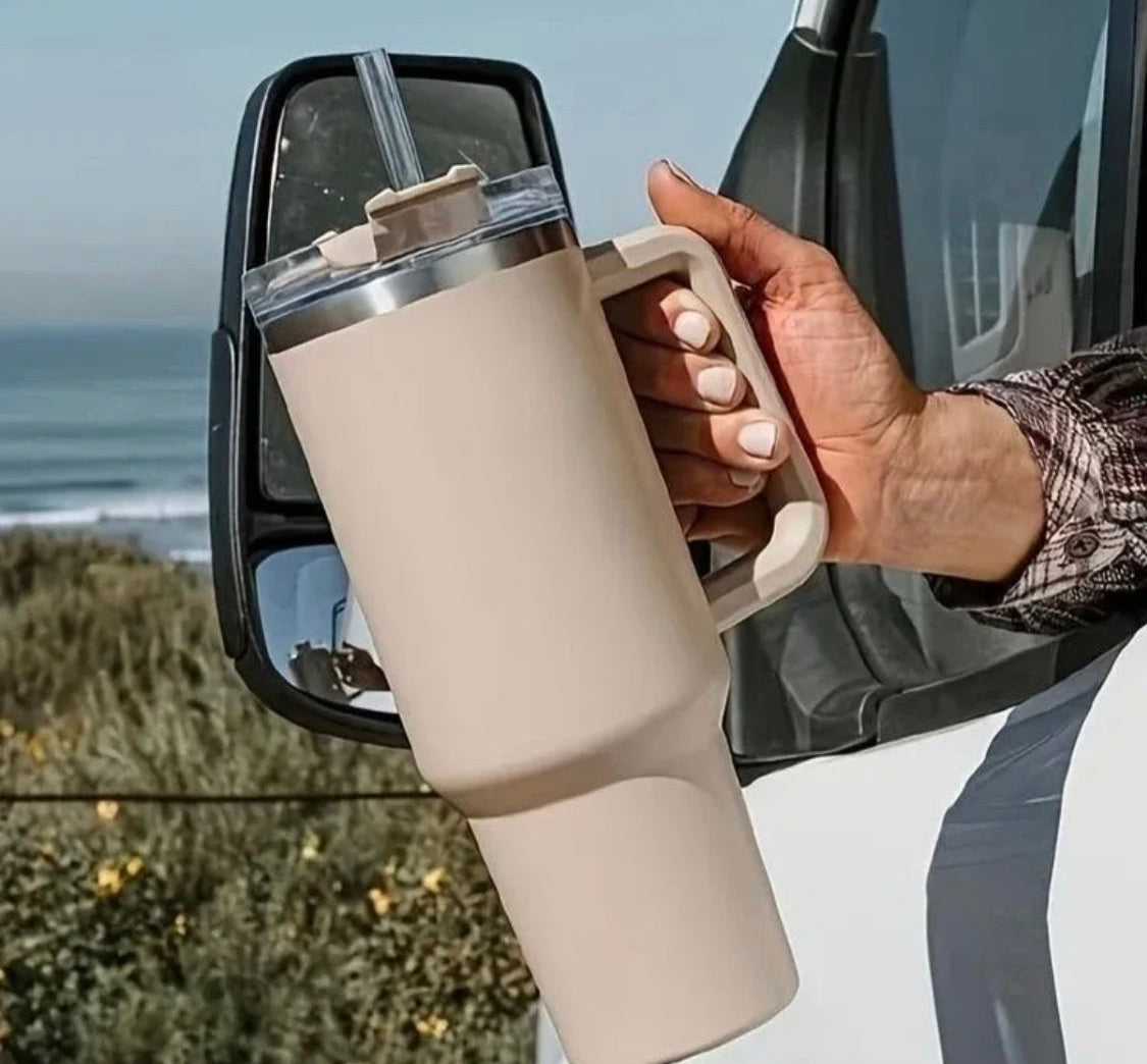 40oz Stainless Steel Tumbler with Straw