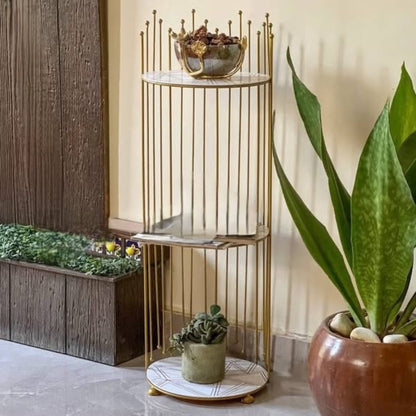 3 Tier Golden Floor Display Organizer