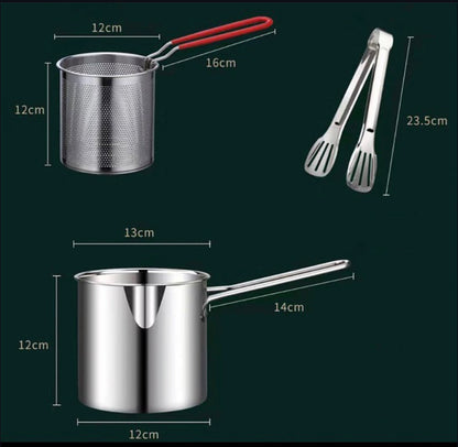 1200ml Stainless Steel Deep Frying Pot