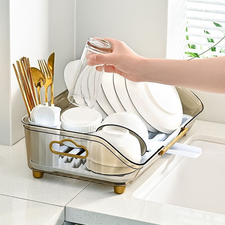Acrylic Dish Drainer Utensils Rack