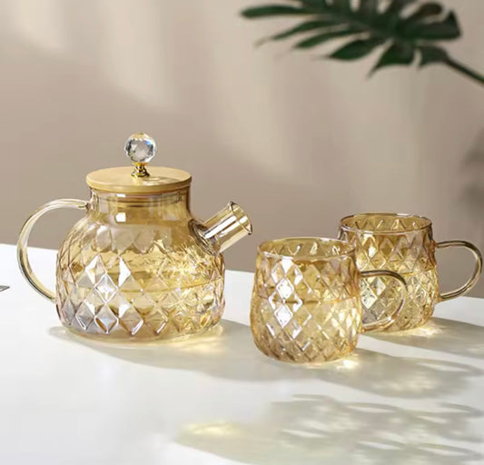 1000ml Diamond Tea Pot with Lid