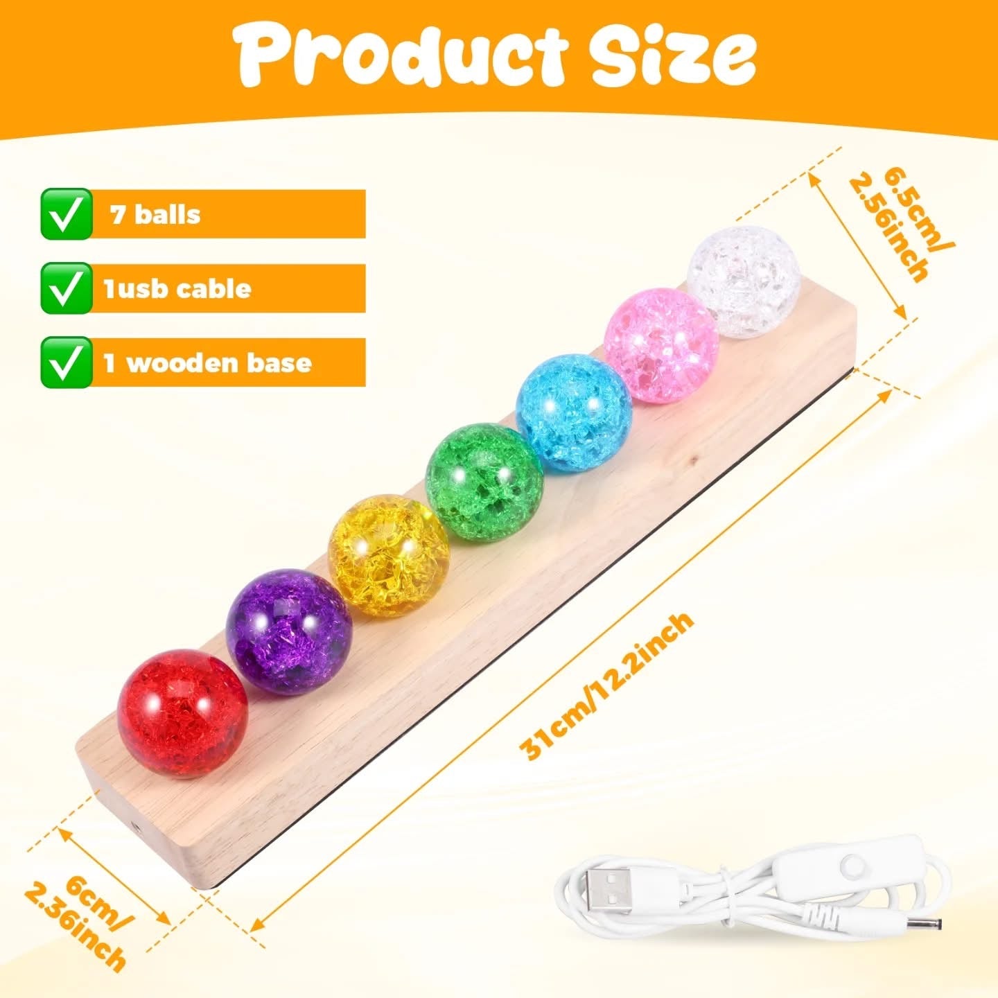 7 Pcs Crystal Globe Lamp for Home Decor