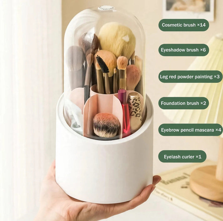 Rotating Brushes Holder with Dustproof Lid