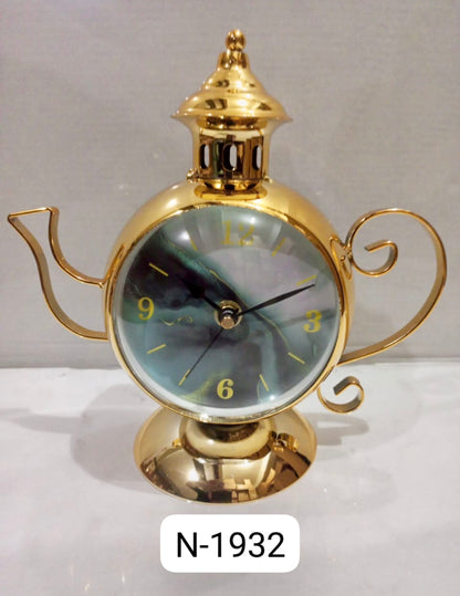 Kettle Design Metal Table Clock for Home Decor