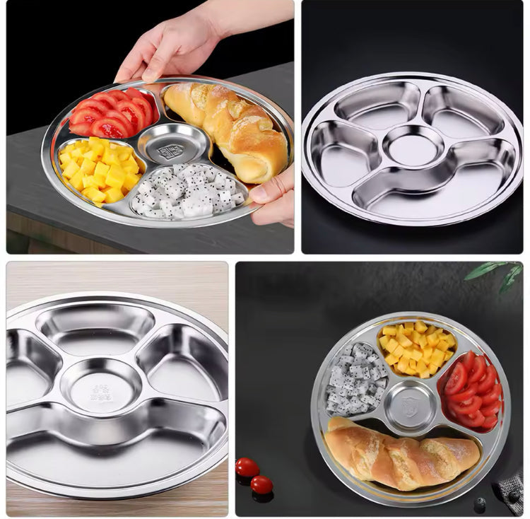 6 Portion Stainless Steel Plate