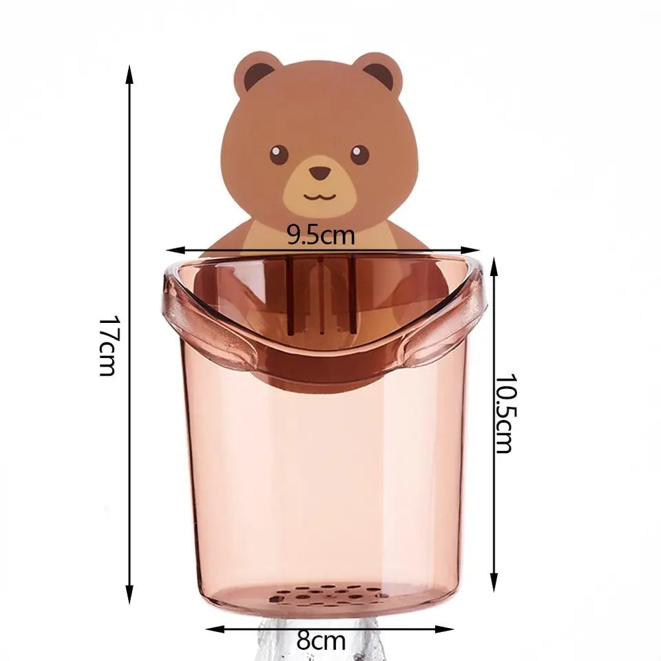 Wall-Mounted Bear Toothbrush Holder