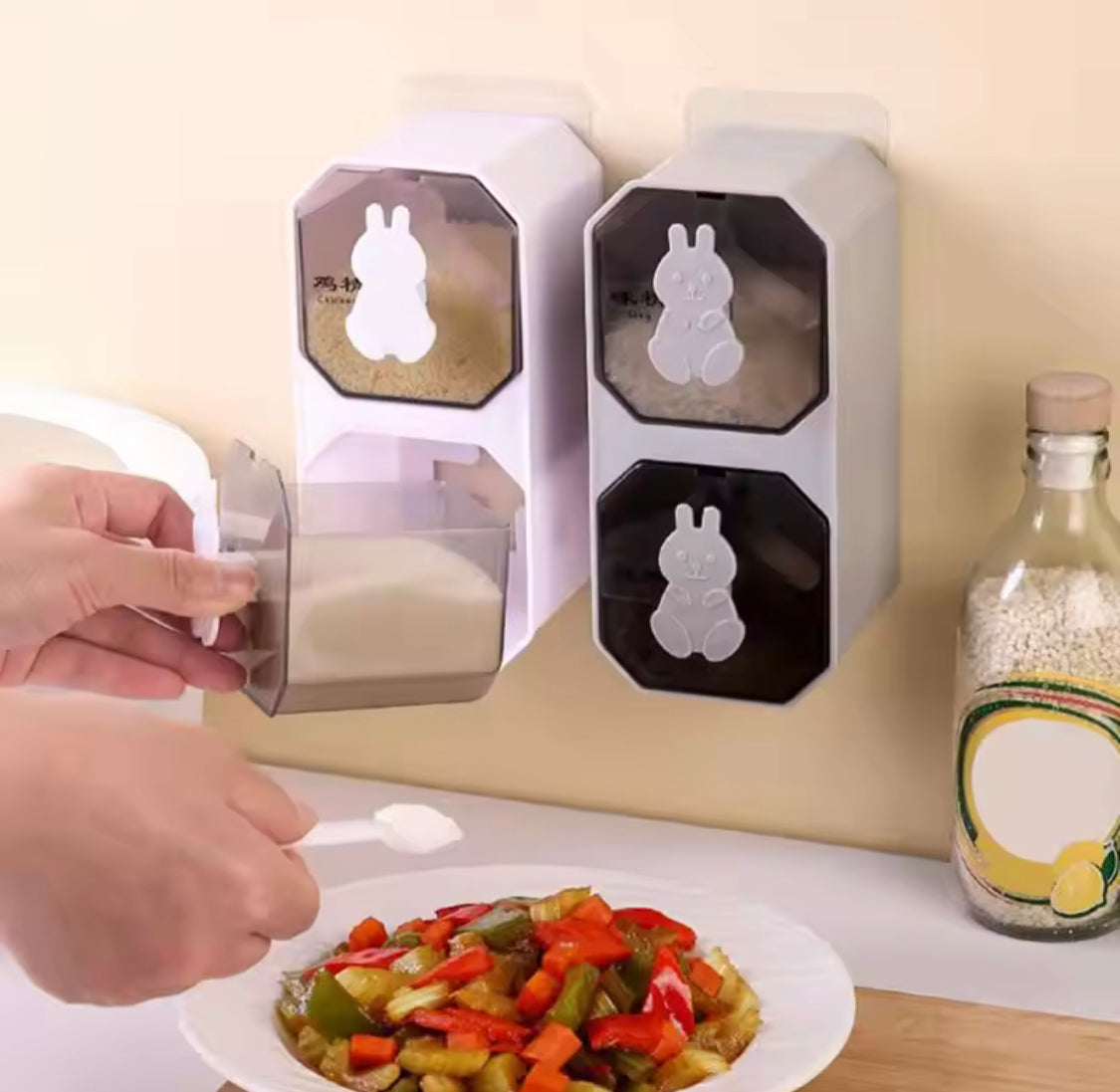 3 Portion Wall Adhesive Spice Rack