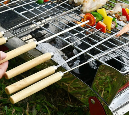 6 Pcs Barbecue Skewers Wooden Bbq Sticks