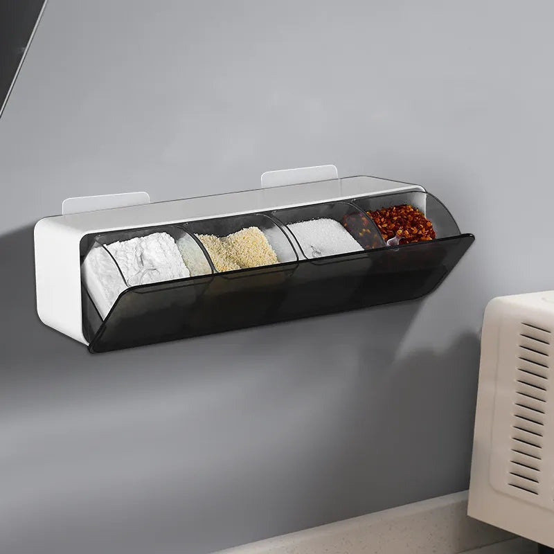 4 Grids Wall-Mounted Spice Rack