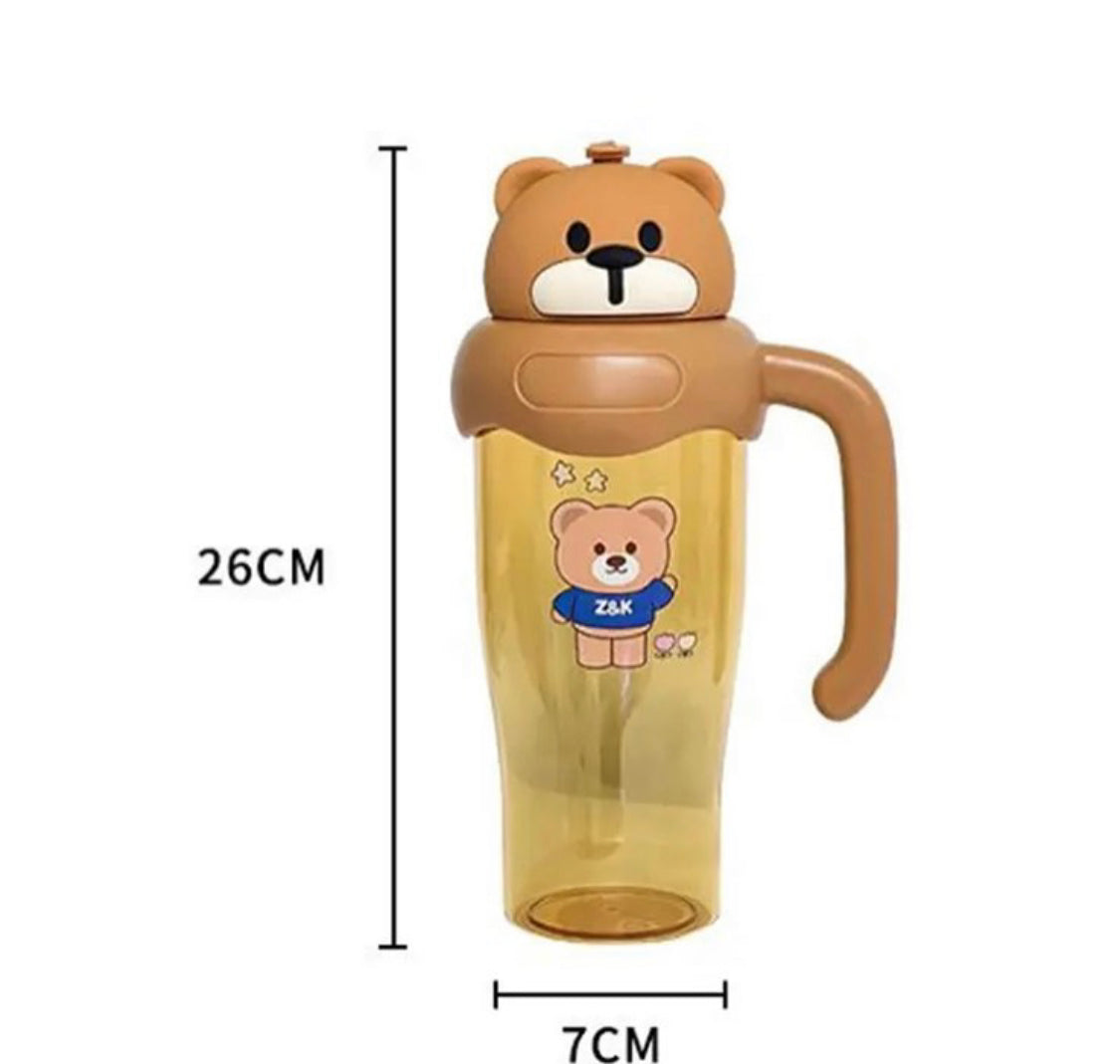 750 ml Bear Panda Tumbler Mug With Handle Straw
