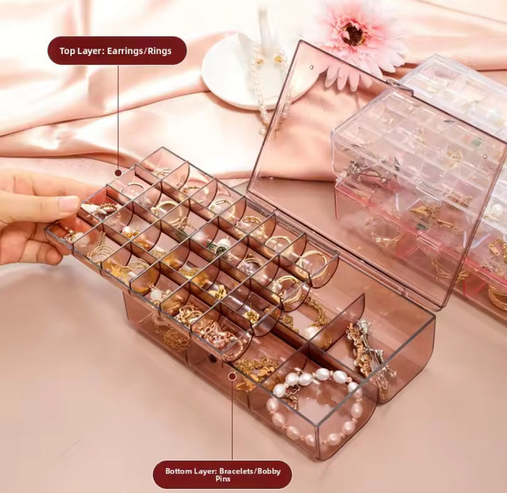 Acrylic Dustproof Jewellery Box Organizer