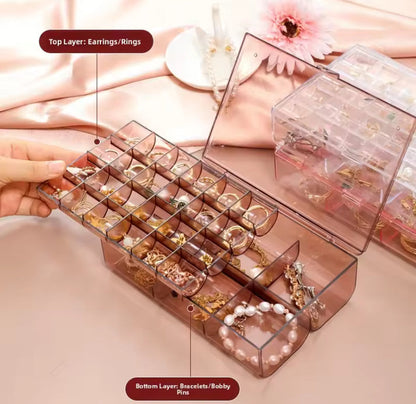 Acrylic Dustproof Jewellery Box Organizer