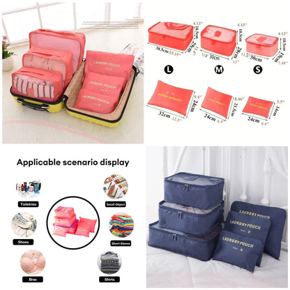 6 Pcs Travel Pouches Set Storage Bag