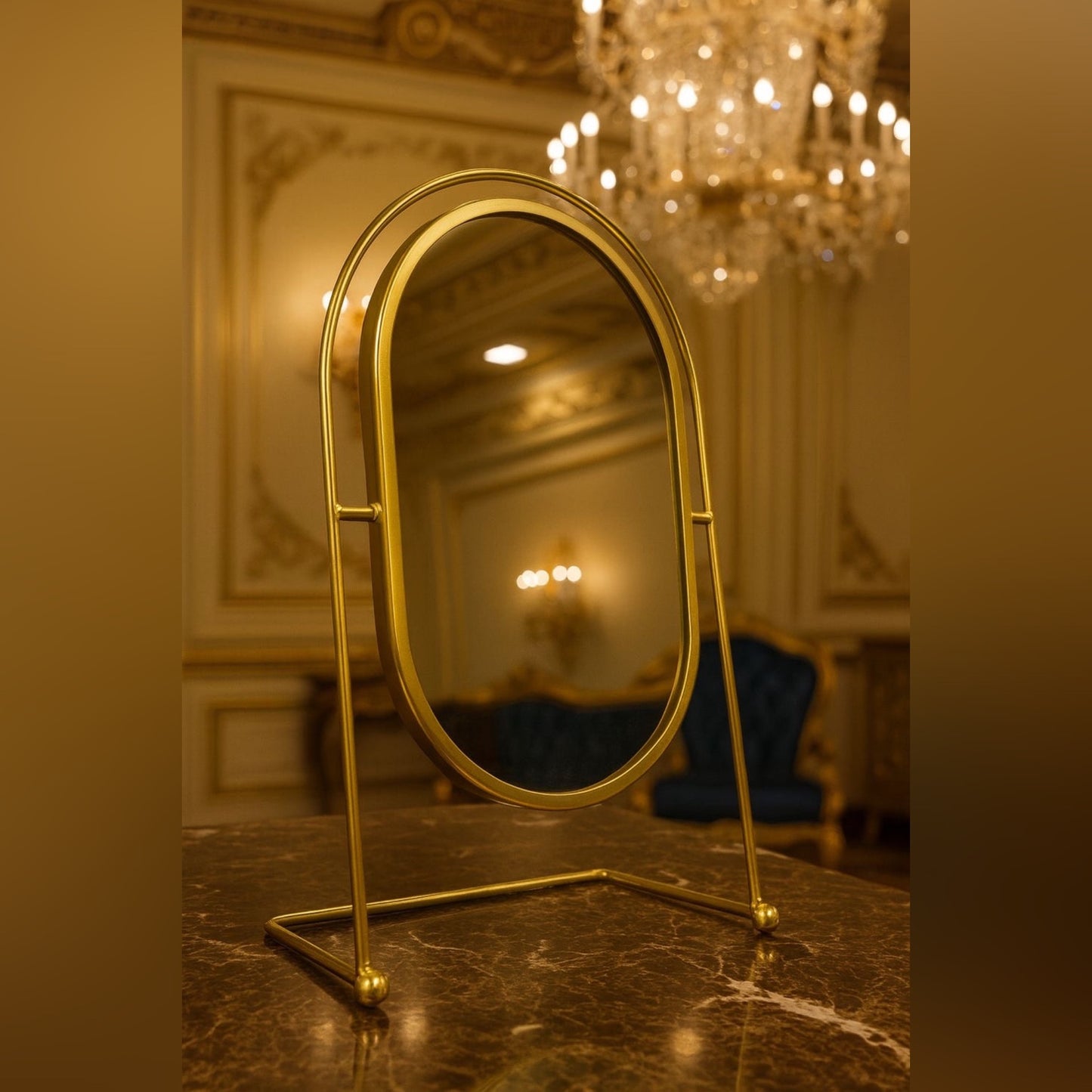 Metal Golden Mirror For Vanity